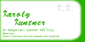 karoly kuntner business card